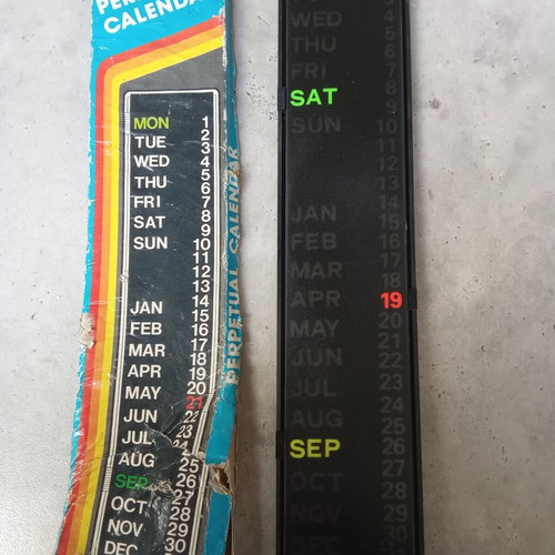 Collectible 1980s calendar used, perpetual calendar