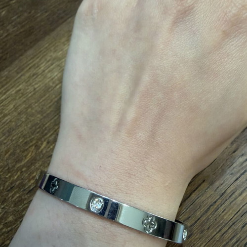 Steel handcuffs thick new with zircon