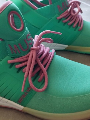 Supra Skytop High-top men's sneakers like new, size 42, green and pink