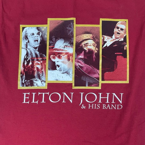 Elton John & His Band Vintage Tee gently used, size M, Gildan