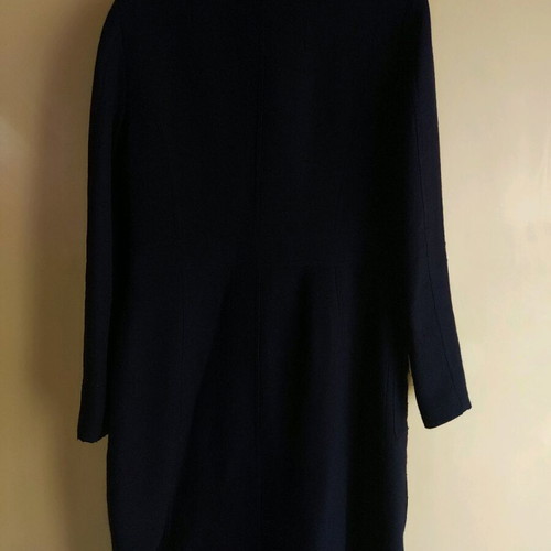 Mango long slim coat navy blue size L like new