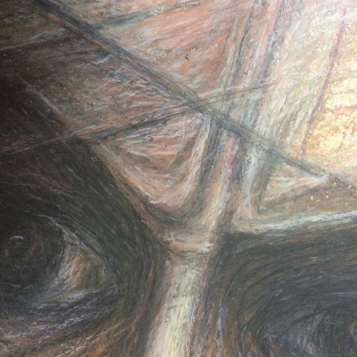 Painting L. Koutsochera pastel Beethoven portrait on cardboard