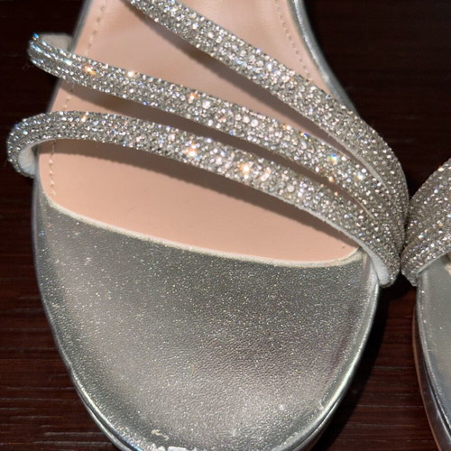 CHC Shoes Silver Sandals with Strass Size 40 Like New