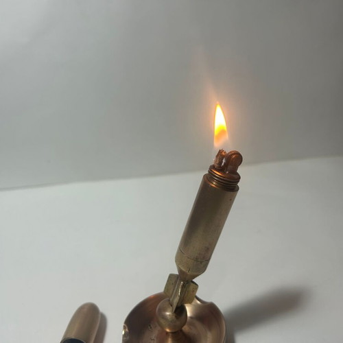 Bronze bullet-shaped ashtray lighter used
