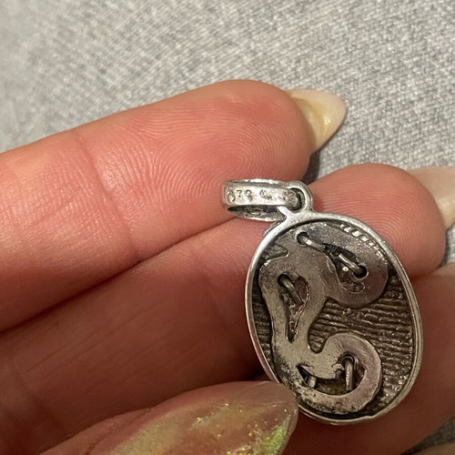 Silver 925 pendant used, hammered