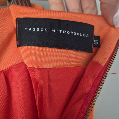 Midi skirt Tassos Mitropoulos used, size S, orange with texture