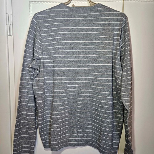 Hilfiger Denim men's grey striped sweater size L like new
