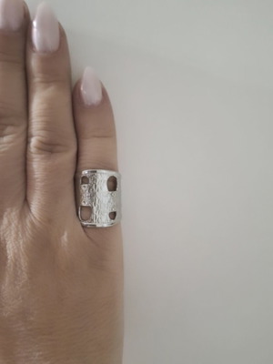 Steel adjustable ring new, silver color