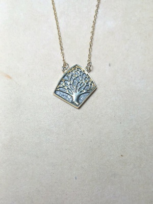Silver 925° gold-plated necklace with tree of life new