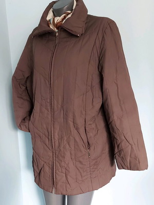 Ulla Popken jacket with padding and high collar like new, brown
