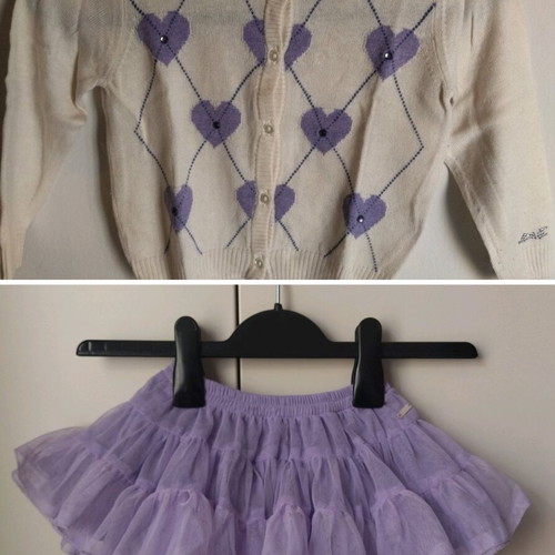 M&L Grant girls tutu skirt and wool cardigan set like new