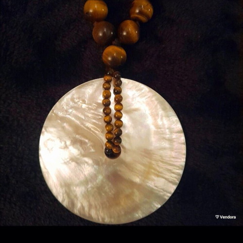Folli Follie necklace with real stones and large mother-of-pearl, new
