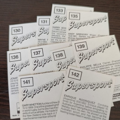 Panini Supersport 87 Rugby Sticker Pack, 10 different numbers