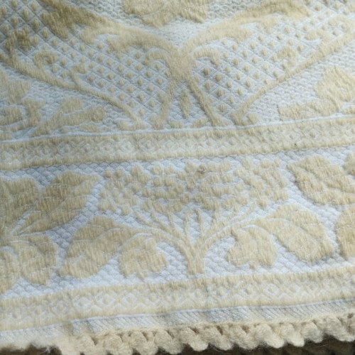 Woven blanket like new, traditional white ecru 340x210 cm