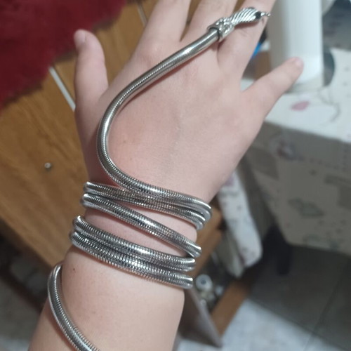 Vintage multipurpose snake necklace silver, like new