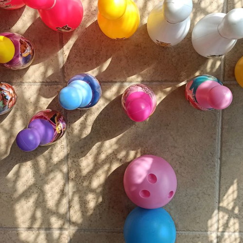 Bowling game set 12 pins and 2 balls new