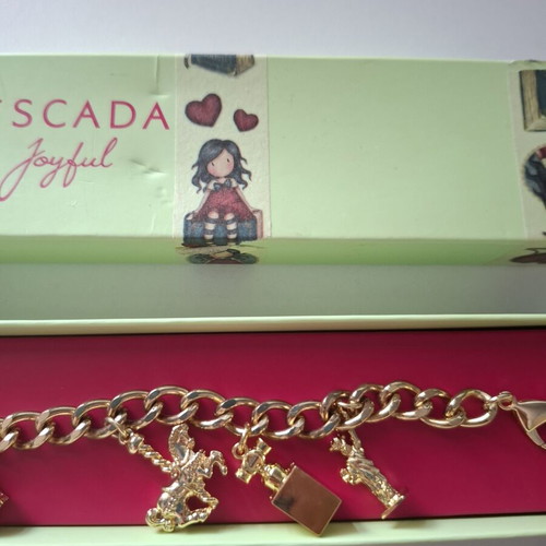 Escada Joyful Limited Edition Gold-Tone Charm Bracelet new
