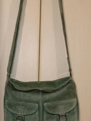 Accessorize bag used petrol genuine suede
