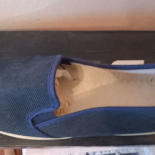 Blue canvas moccasins size 40
