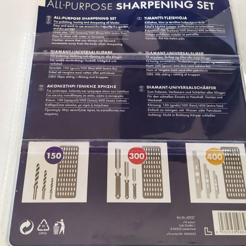 Powerfix all-purpose sharpening set like new, 3 pieces
