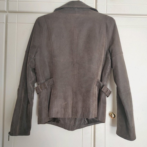 Leather jacket motorcycle style like new, brown, size L