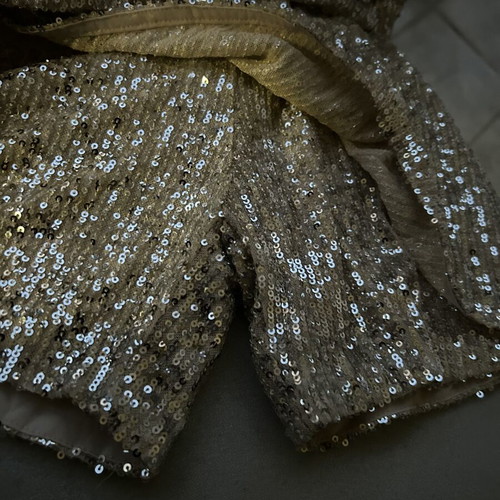 Gold Sequined Dress with Inner Shorts, Excellent Condition, Size 40