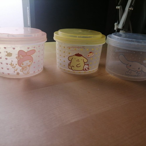 Miniso Sanrio Food Container Set 3 Pieces used, stackable, microwave safe