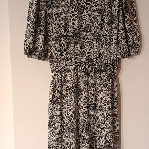 KateLondon shirt dress black and white floral midi like new
