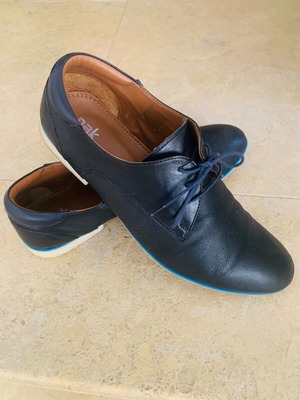 Nak leather moccasin shoes, blue, size 46