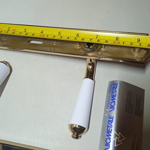 Viometale door handle set new, bronze antique porcelain brass