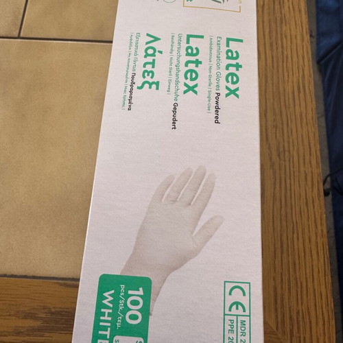 Latex Examination Gloves New, Size S, Pack of 100