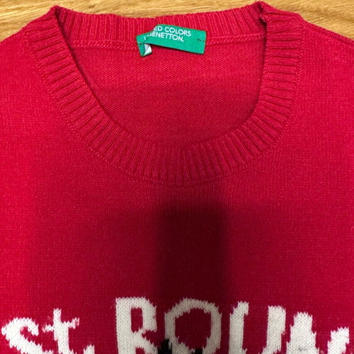 Benetton acrylic sweater for boys 3-4 years, red, like new