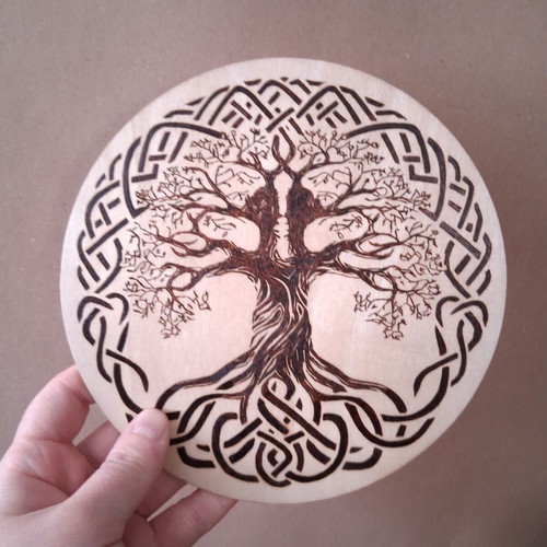 Tree of Life decorative woodcut new, 20cm diameter