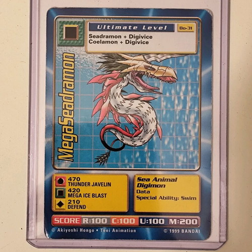 Digimon Bandai 1999 collectible cards used, set of 7