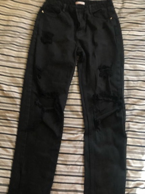 Pants with rips like new, black, sizes M and L