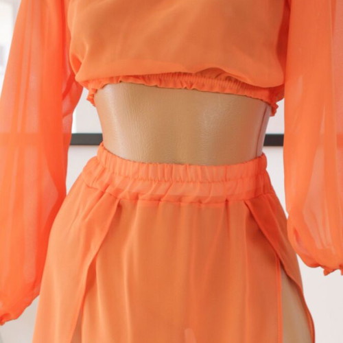Beachwear pants with orange transparent top new