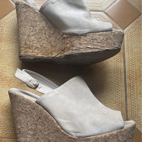 Tulipano platform shoes used, beige, size 40