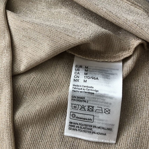 H&M women's blouse like new, gold effect, size M