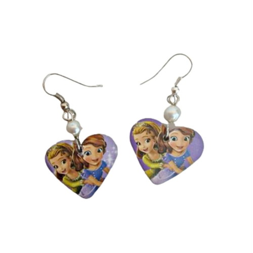 Handmade Princess Sofia Heart Earrings purple