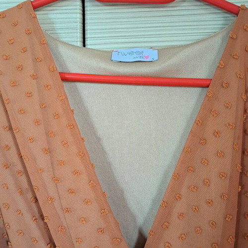 Tweet dress, brown-orange, size S