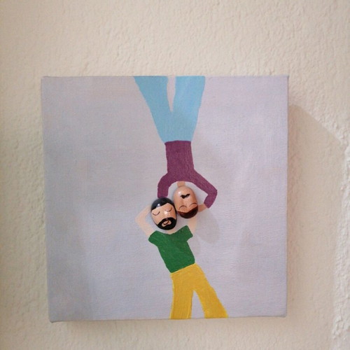 Handmade frames like new, set of 3 with clay figures