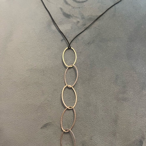 Silver 925 necklace with adjustable rings new