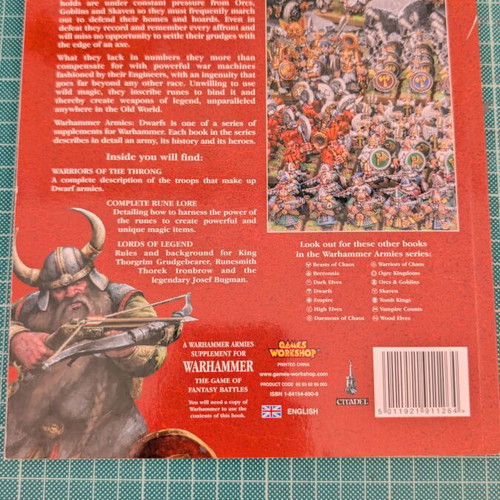Warhammer Fantasy Dwarfs Army Book 7th Edition