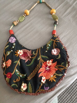 A-Cold-Wall women's fabric handbag like new, black with colorful flowers