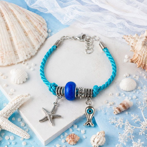 Handmade Summer Bracelet with regalon cord and summer charms