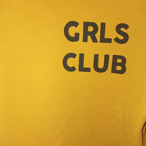 Pink Woman Yellow Crop Sweatshirt GRLS CLUB size M new