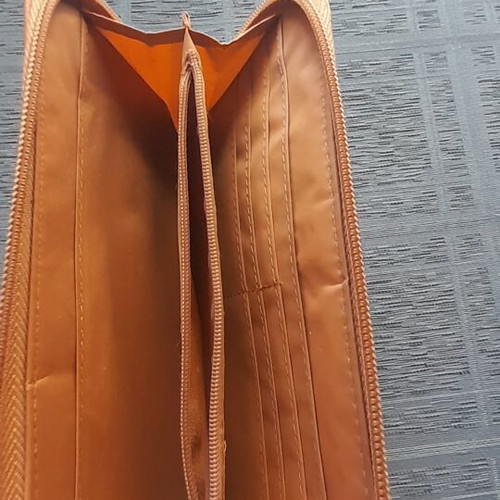 Women's large wallet with straw and leatherette, like new