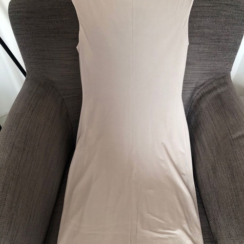Biancoghiaccio fitted draped dress gray used, size M