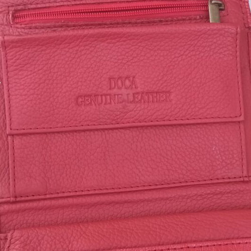 Doca leather wallet used, red