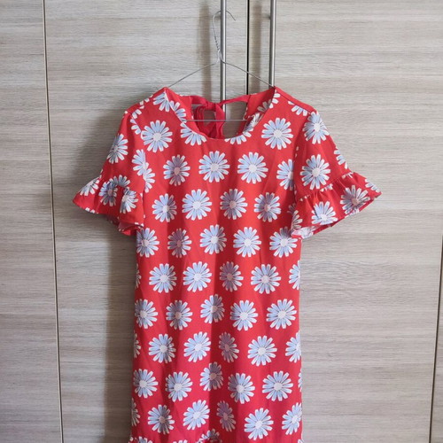 Dress new, red multicolor, size S